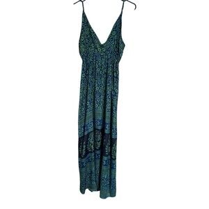 Dolma Dress Green/navy  Floral size Small/medium Adjustable Straps Lagen…